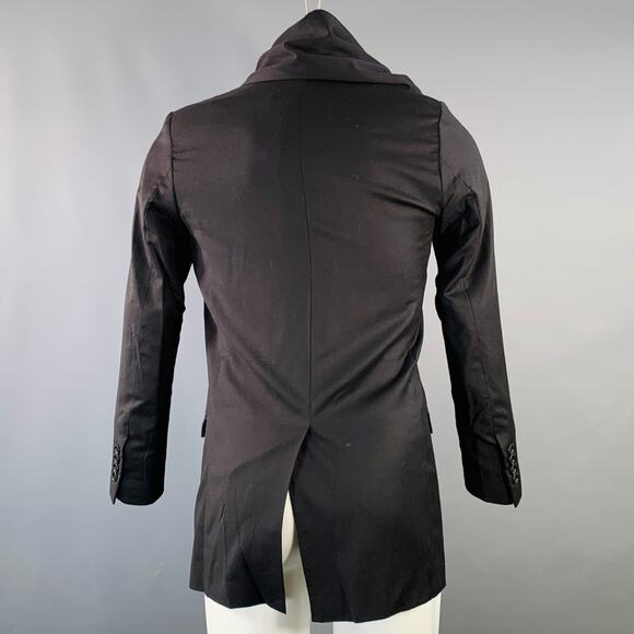 DIOR HOMME by KRIS VAN ASSCHE AW10 Size XS Black Wool Cashmere Scarf Coat - Picture 4 of 9